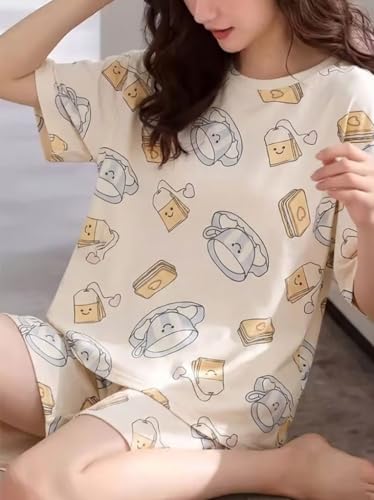 SMOWKLY Women Korean Shorts Pajama
