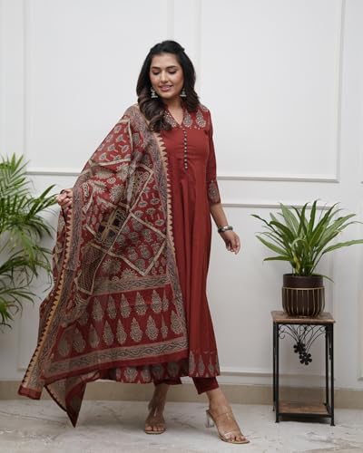 GoSriKi Women's Rayon Viscose Anarkali