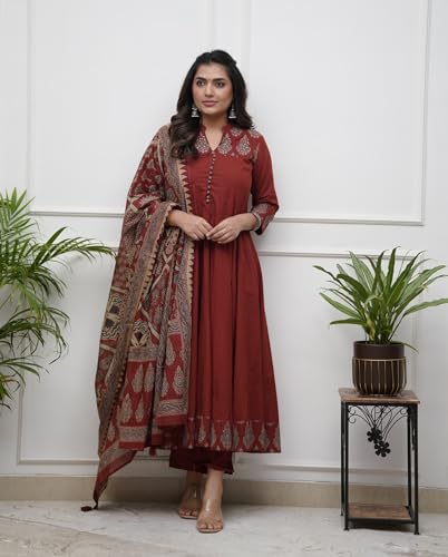 GoSriKi Women's Rayon Viscose Anarkali