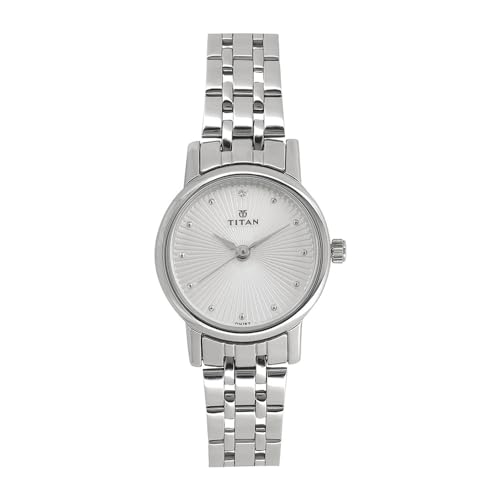 Titan Quartz Analog Silver Dial
