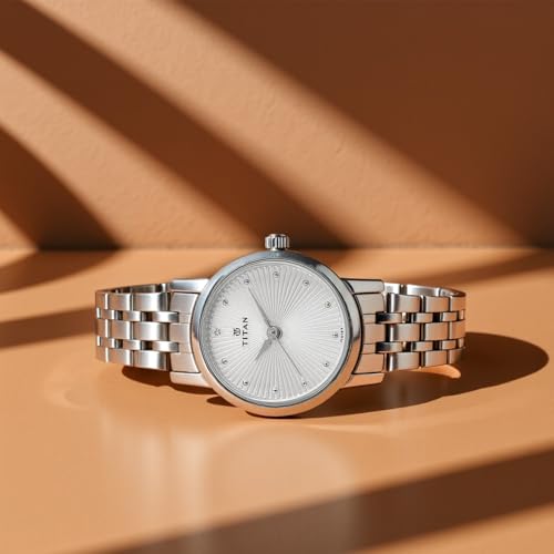 Titan Quartz Analog Silver Dial