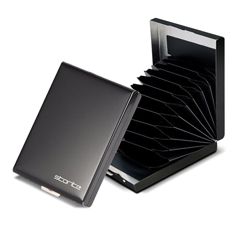 Storite 10 Slots RFID Blocking Metal Card Holder Wallet, Black