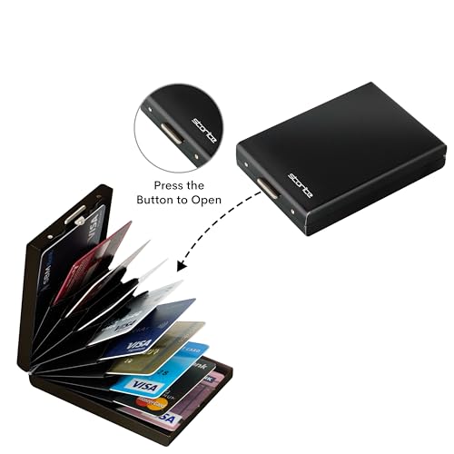 Storite 10 Slots RFID Blocking Metal Card Holder Wallet, Black - Image 7
