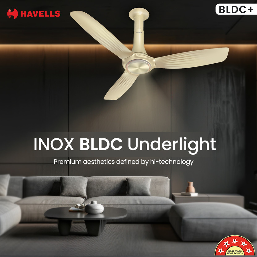 HAVELLS Inox UL BLDC with 2 Year Warranty 1200 mm Ceiling Fan (5 - Image 2