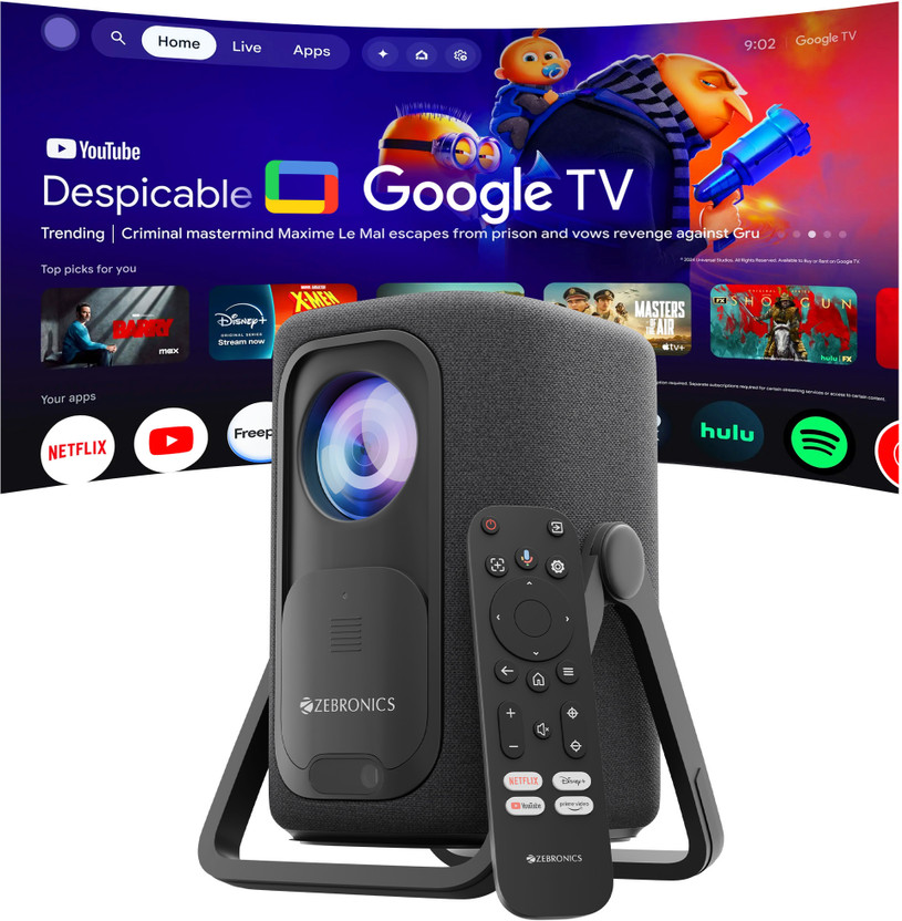 ZEBRONICS PixaPlay 77G (7500 lm / 1 Speaker / Wireless / Remote C