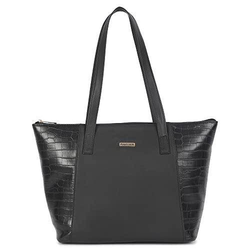 Fastrack Everyday Spacious Charcoal Black Tote Bag For Women