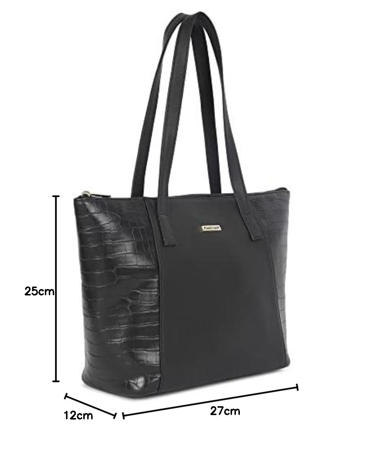 Fastrack Everyday Spacious Charcoal Black Tote Bag For Women - Image 4