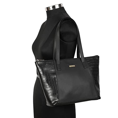 Fastrack Everyday Spacious Charcoal Black Tote Bag For Women - Image 5