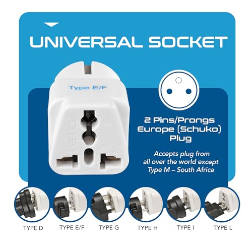 Ceptics Europe Travel Adapter, India