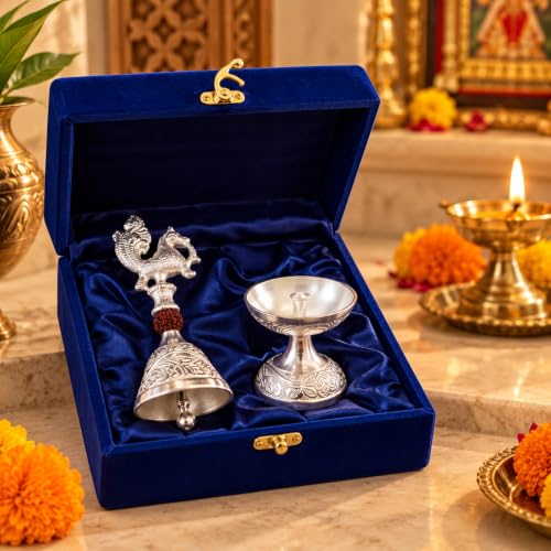 German Silver Rudraksh Peacock Bell