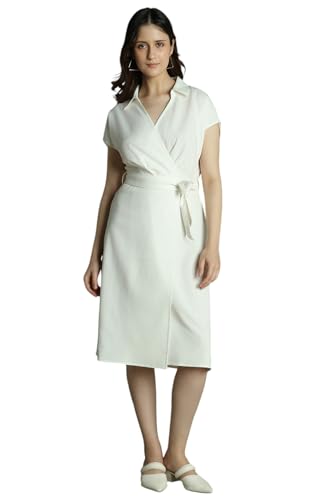DL Woman Green Tropical Print V-Neck Short Sleeves Knee Length Wrap Dress