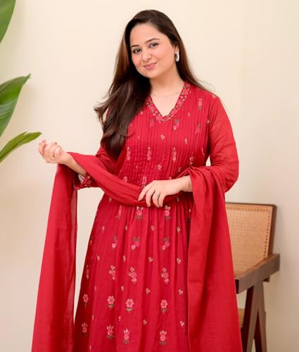 KLOSIA Women Embroidery Solid Anarkali