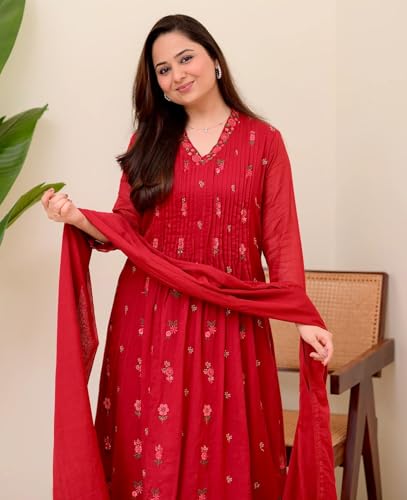 KLOSIA Women Embroidery Solid Anarkali