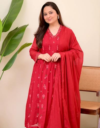 KLOSIA Women Embroidery Solid Anarkali