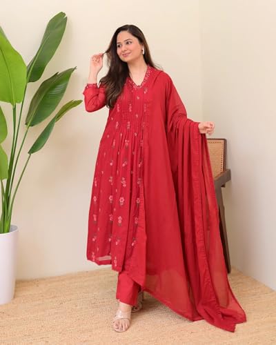 KLOSIA Women Embroidery Solid Anarkali