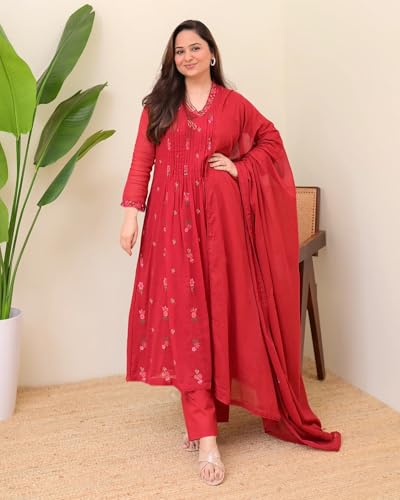 KLOSIA Women Embroidery Solid Anarkali