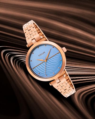 FCUK Sky Blue Patterned Dial Analog Quartz Watch for Women - FK00040A - Image 2