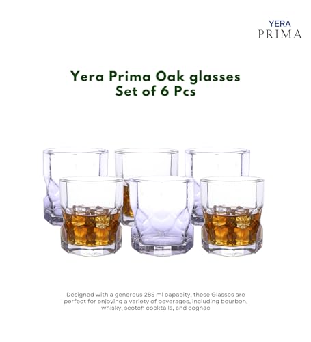Yera Prima Oak Whisky/Scotch/Water Glasses