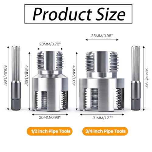 Hodaqe Pipe Threading Die Heads, 1/2 and 3/4 Inch, 2 Pcs - Image 4