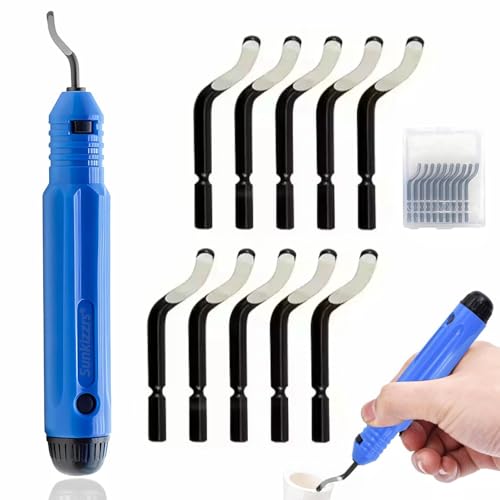 Sunkizzrs® Deburring Tool Kit with 10-Pcs Rotary Deburr Blades