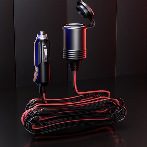 STHIRA 12V 24V Car Cigarette Lighter Extension Cable 13Ft 2 PCS - Image 4