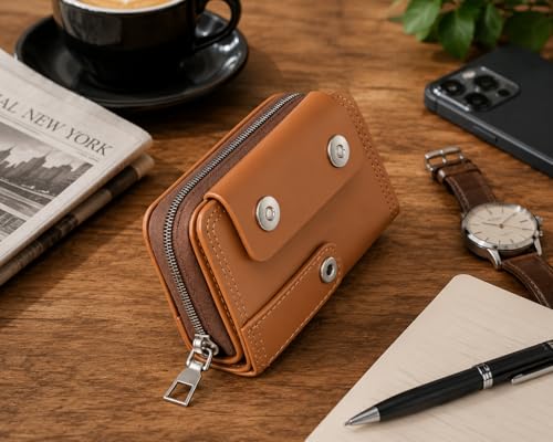 Leather Card Wallet,11 Card Slot