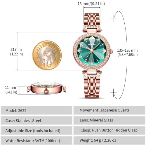 NIBOSI Women Stainless Steel Watches