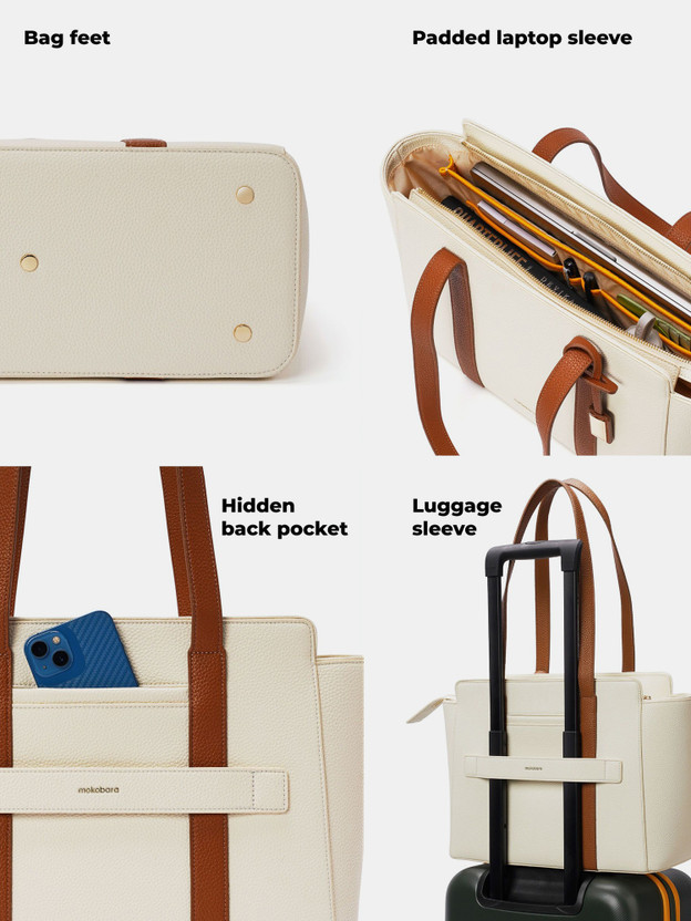 Mokobara Women White Tote - Image 5