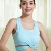 Clovia Women's Snug Fit Active Slim Fit Crop Top with Twist Knot - Image 2