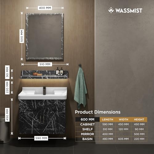WASSMIST Bathroom Vanity Washbasin Cabinet