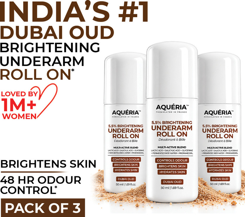 Aqueria Multi Active Underarm Roll On | 5.5% AHA BHA | Dubai Oud ...more