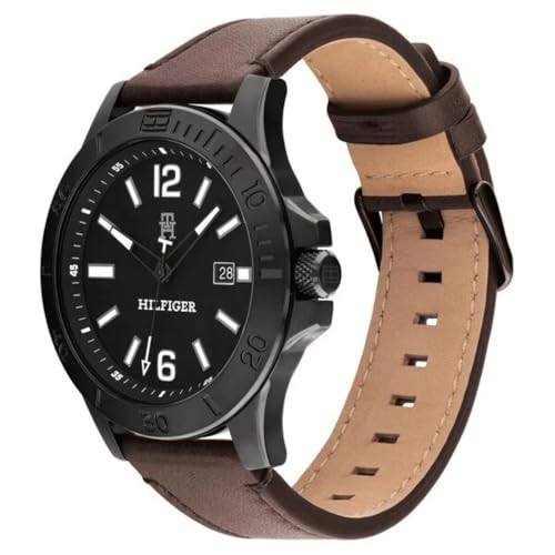 Tommy Hilfiger Black Dial Brown