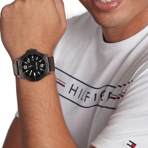 Tommy Hilfiger Black Dial Brown