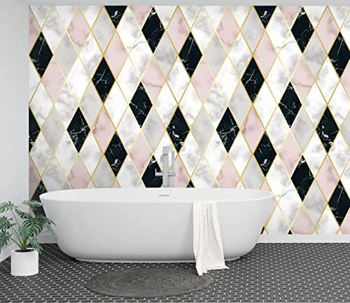 KASHIVAL Pink & Black Kite Marble Kitchen Stickers, 60 * 200cm - Image 4