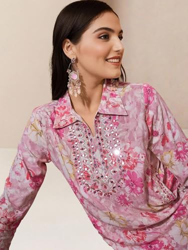 ishin Women Pink Rayon 2Pcs Kurta Set.. (INWKTAW24584_PN)