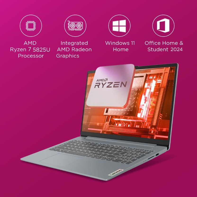 Lenovo AMD Ryzen 7 Octa Core 5825U - (16 GB/512 GB SSD/Windows 11 - Image 3