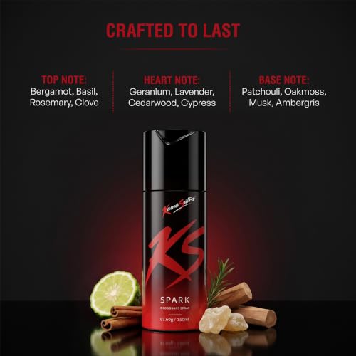 KAMA SUTRA Spark Deodorant Spray for Men, 145g/220ml - Image 4