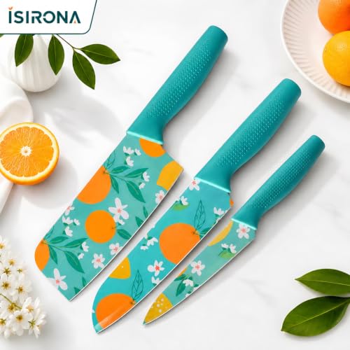 Professional Kitchen Knife Set, 3-Piece, Blue - Image 2