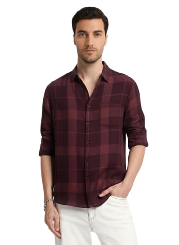 Mens Casual N Formal Single Pocket Check Shirt