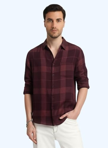 Mens Casual N Formal Single Pocket Check Shirt - Image 2