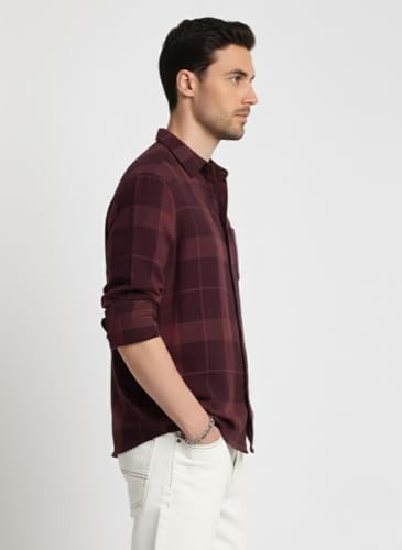Mens Casual N Formal Single Pocket Check Shirt - Image 3