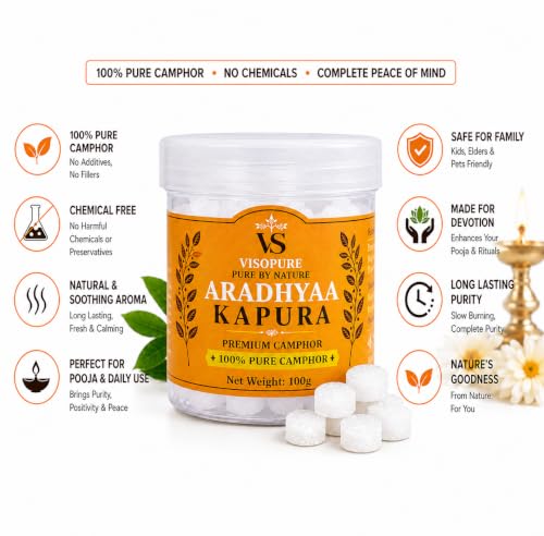 Aradhyaa Camphor Tablet 100g Jar