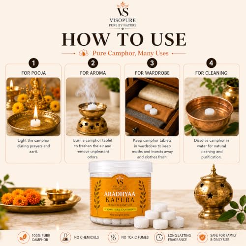 Aradhyaa Camphor Tablet 100g Jar
