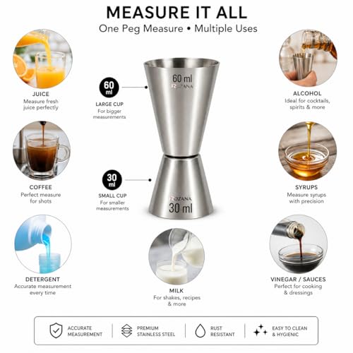 Stainless Steel Peg Measure 30ml