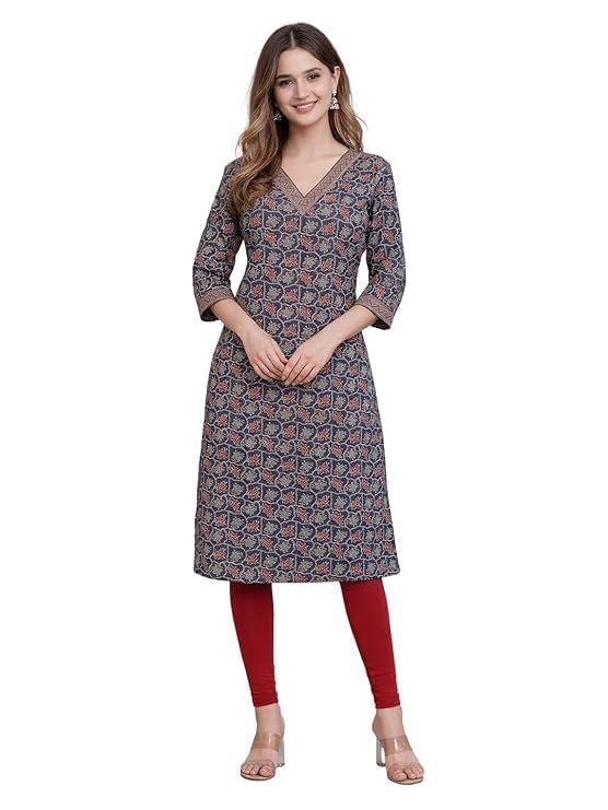 Cotton Floral Prited Kurti For Women