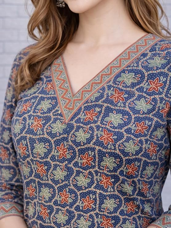 Cotton Floral Prited Kurti For Women - Image 2