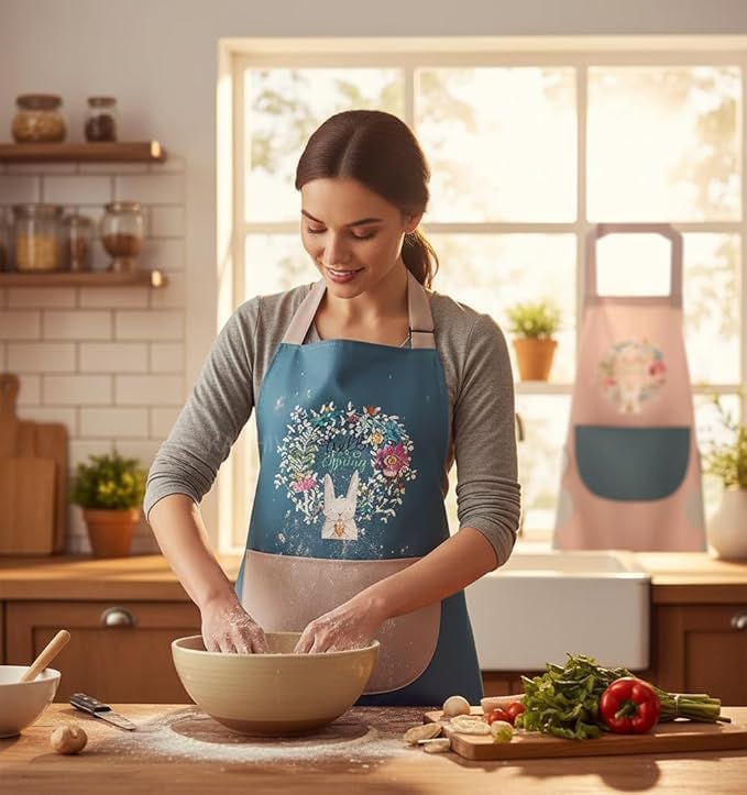 KASHIVAL Kitchen Apron, Waterproof With Adjustable Straps | Free Size - Image 3