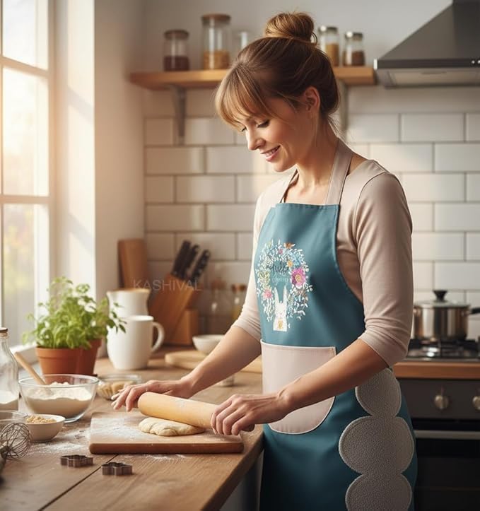 KASHIVAL Kitchen Apron, Waterproof With Adjustable Straps | Free Size - Image 4