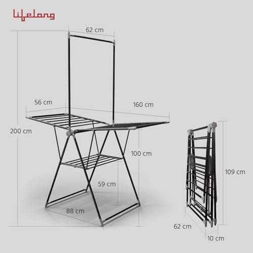 Lifelong Foldable Clothes Drying Stand
