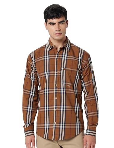 U.S. POLO ASSN. Denim Co. Mens Green Full Sleeve Cotton Fitted Shirt (UDSHTFX0326_Green_)